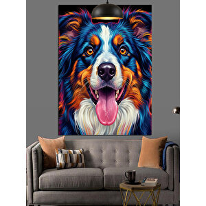 Mutlu Köpek Portresi Dekoratif Kanvas - Mdf Ahşap Tablo 25x35 cm