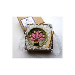Vivusin El Yapımı Lotus Seramik Palo Santo Tütsülük Ceviz Yeşili