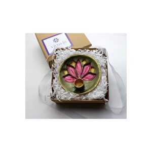 Vivusin El Yapımı Lotus Seramik Palo Santo Tütsülük Ceviz Yeşili