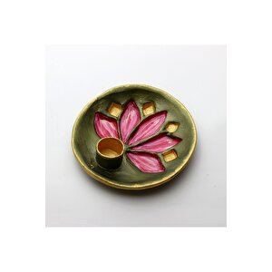 Vivusin El Yapımı Lotus Seramik Palo Santo Tütsülük Ceviz Yeşili
