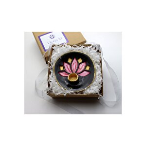 Vivusin El Yapımı Lotus Seramik Palo Santo Tütsülük Siyah