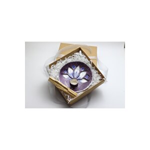 Vivusin El Yapımı Lotus Seramik Palo Santo Tütsülük Mürdüm
