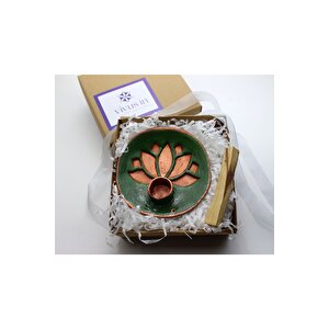 Vivusin El Yapımı Lotus Seramik Palo Santo Tütsülük Yeşil