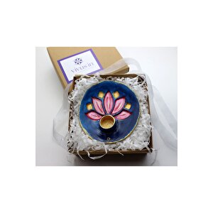Vivusin El Yapımı Lotus Seramik Palo Santo Tütsülük Mavi