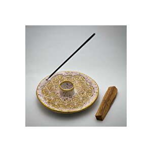 Vivusin El Yapımı Yaşam Çiçeği Seramik Palo Santo Tütsülük The Color Of Love