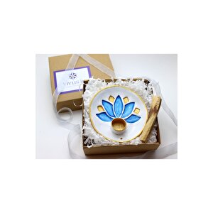 Vivusin El Yapımı Lotus Seramik Palo Santo Tütsülük Mavi