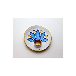 Vivusin El Yapımı Lotus Seramik Palo Santo Tütsülük Mavi
