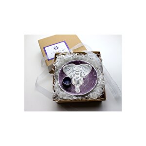 Vivusin El Yapımı Fil  Seramik Palo Santo Tütsülük Mürdüm