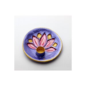 Vivusin El Yapımı Lotus Seramik Palo Santo Tütsülük Mor