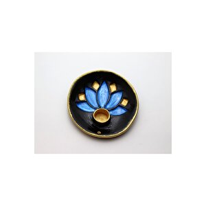 Vivusin El Yapımı Lotus Seramik Palo Santo Tütsülük Siyah Mavi