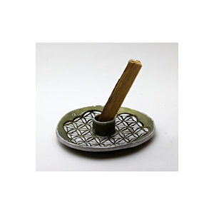 Yaşam Çiçeği El Yapımı Seramik Palo Santo Tütsülük - Palo Santo Hediyeli