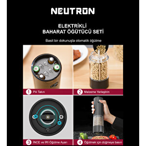 Neutron Ntl-pg-33d Elektrikli Çiftli Baharat Öğütücü