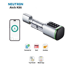 Neutron Ntl-sc-02fkpw Parmak Izi, Anahtarlı, Tuşlu, Kartlı Ve Uzaktan Kontrollü Akıllı Kapı Kilidi