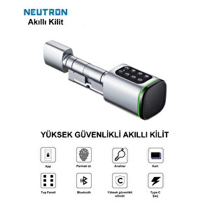 Neutron Ntl-sc-02fkpw Parmak Izi, Anahtarlı, Tuşlu, Kartlı Ve Uzaktan Kontrollü Akıllı Kapı Kilidi