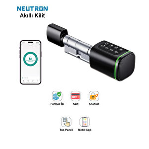 Neutron Ntl-sc-02fkpb Parmak İzi, Anahtarlı, Tuşlu, Kartlı Ve Uzaktan Kontrollü Akıllı Kapı Kilidi