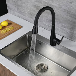 Spiralli Eviye Bataryası Pull Down 3 Fonksiyonlu Siyah Kte125-b