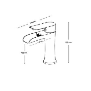 Lavabo Bataryası Şelale Siyah Klb112-b