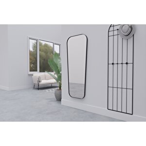 Ellos Dekoratif Boy Aynası 66×160 Cm – Siyah Metal Çerçeve