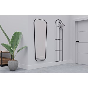 Ellos Dekoratif Boy Aynası 66×160 Cm – Siyah Metal Çerçeve