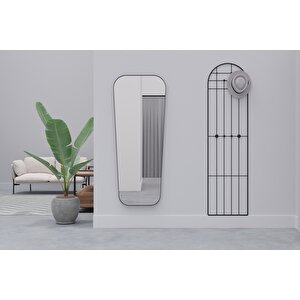 Ellos Dekoratif Boy Aynası 66×160 Cm – Siyah Metal Çerçeve