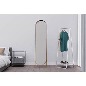Cowen Ayaklı Dekoratif Ayna 179×41cm – Gold Metal Yapı