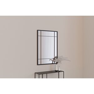 Medio Dekoratif Ayna 97×67 Cm – Siyah Metal Çerçeve