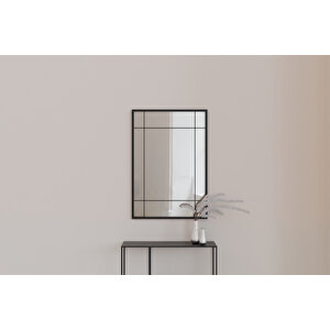 Medio Dekoratif Ayna 97×67 Cm – Siyah Metal Çerçeve