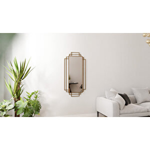 Nadia Dekoratif Ayna 120×60 Cm – Gold Metal Çerçeve
