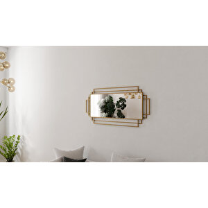 Nadia Dekoratif Ayna 120×60 Cm – Gold Metal Çerçeve