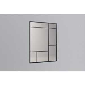 Fibo Dekoratif Ayna 120×90 Cm – Siyah Metal Çerçeve