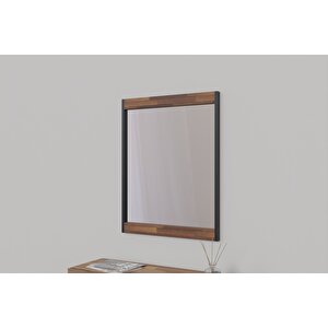 Elm Dekoratif Ayna 70×90 Cm – Metal & Ahşap Detaylı