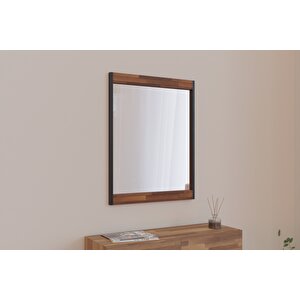 Elm Dekoratif Ayna 70×90 Cm – Metal & Ahşap Detaylı