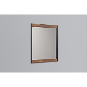 Elm Dekoratif Ayna 70×90 Cm – Metal & Ahşap Detaylı