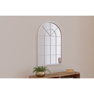 Ventena Dekoratif Ayna 60×90 Cm – Beyaz Metal Çerçeve