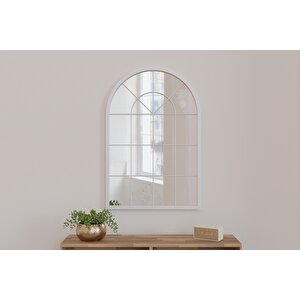 Ventena Dekoratif Ayna 60×90 Cm – Beyaz Metal Çerçeve