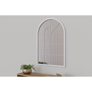 Ventena Dekoratif Ayna 60×90 Cm – Beyaz Metal Çerçeve