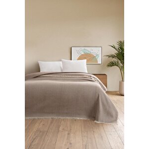 Pera Yatak Örtüsü/pike Kahverengi