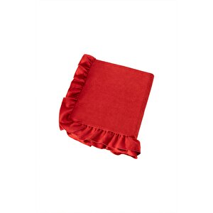 Venedik Fırfırlı Masa Örtüsü Kırmızı 150x220 Cm