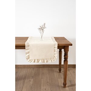 Selendi Fırfırlı Runner Naturel 50x150 Cm