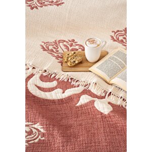 Barok Müslin Yorgan/Yatak Örtüsü Kiremit 220x240 Cm