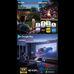 Vankyo Aurzen Boom Mini Android Google Tv 4k Destekli Projeksiyon Cihazı +hdr10+tof Auto Focus+tof Auto Keystone+6g Wifi+6.1bt+20w