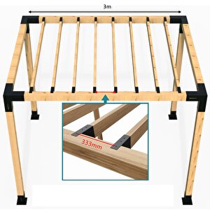 Iahşap 4.5 X 9 Yan Mertekler İçin Pergole Braketi No:2