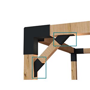 Iahşap 9 X 9 Ana Direk Ve Metek Bağlatısı 45 Derece Eli Belinde Pergole Braketi