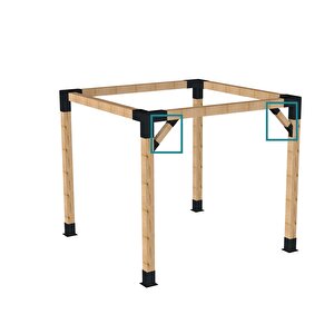 Iahşap 9 X 9 Ana Direk Ve Metek Bağlatısı 45 Derece Eli Belinde Pergole Braketi