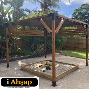 Iahşap 9 X 9 Ana Direk Ve Metek Bağlatısı 45 Derece Eli Belinde Pergole Braketi