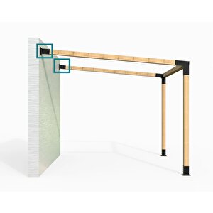 Iahşap 9 X 9 Kirişler 2 Derece Eğimli Pergole Ayağı Pergole Direk Tabanı Braket