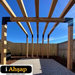 Iahşap 9 X 9 Ana Direk Ve Metek Bağlatısı 90 Derece L Braket Iki Kollu