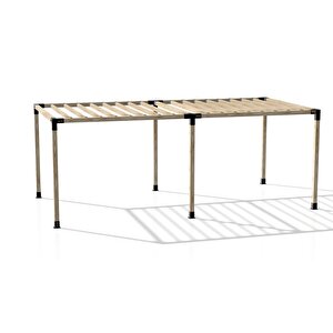 Iahşap 3 X 6 Metre Pergole Braket Seti 6 Ana Direkli - Izgaralı Pergole Seti