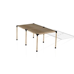 Iahşap 3 X 4.8 Metre Pergole Braket Seti 6 Ana Direkli Üstü Izgaralı Eğimli Pergole Braket Set