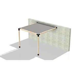 Iahşap 2.4 X 3 Metre Sundurma Pergole Braket Seti 2 Ana Direkli Gölgelikli Pergole
